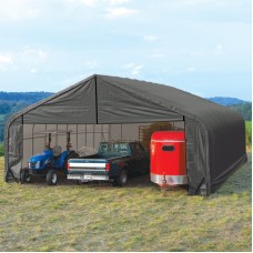 Shelterlogic 28' x 28' x 20' Peak Style Shelter, Green   554797505